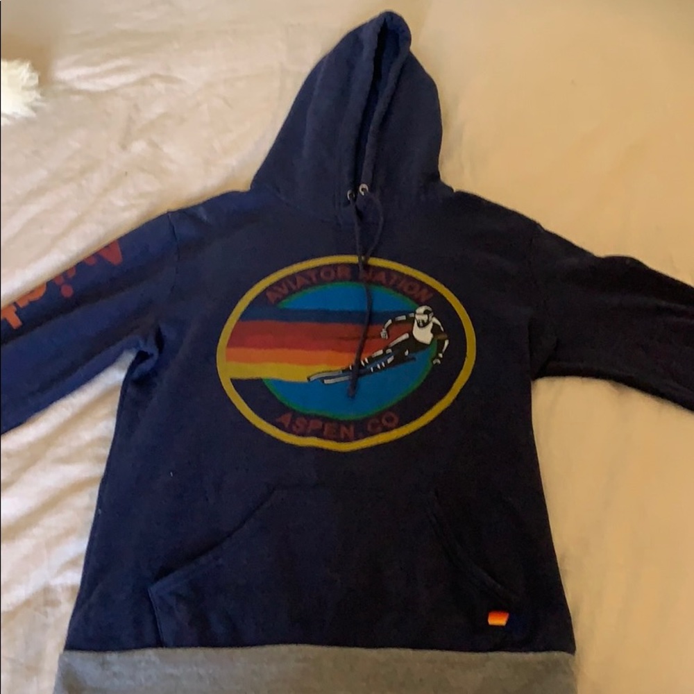 AVIATOR NATION ASPEN limited navy skier hoodie